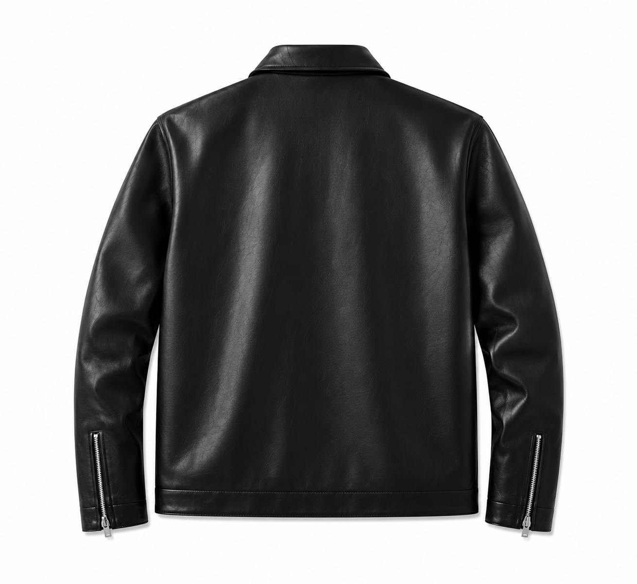 Black Leather Zip-Up Jacket – Premium Style