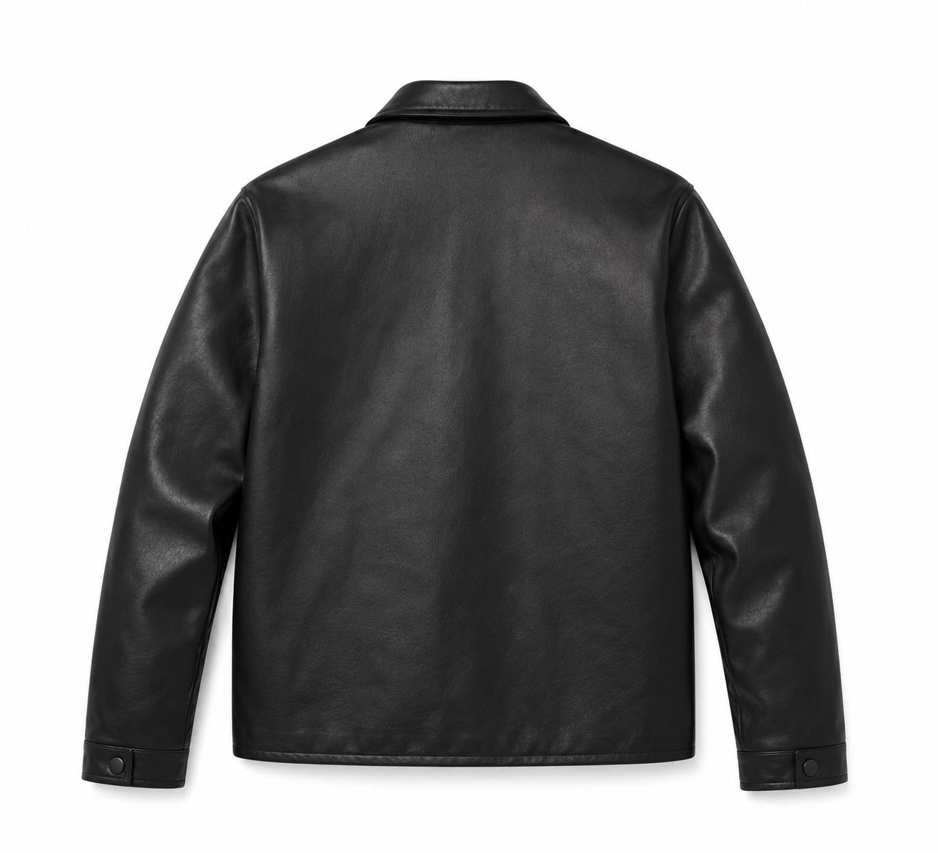 Brown Faux Leather Jacket – Classic Zip-Up Streetwear Jacket