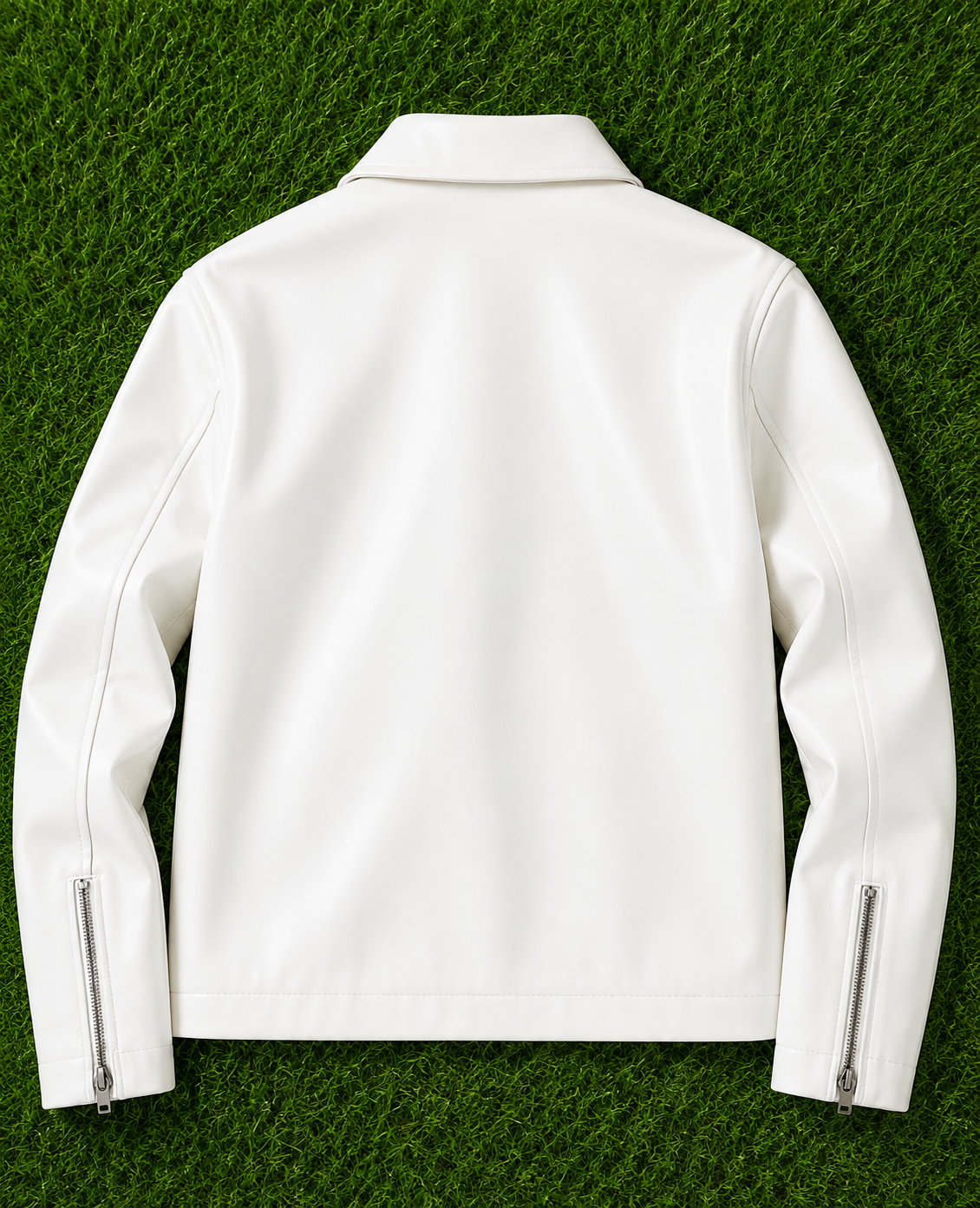 Premium White Leather Jacket – Unisex Streetwear